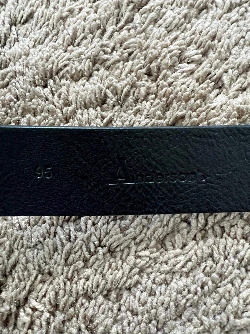 Anderson's Black Leather Belt with Gold Oval Buckle - Size 95 / 38